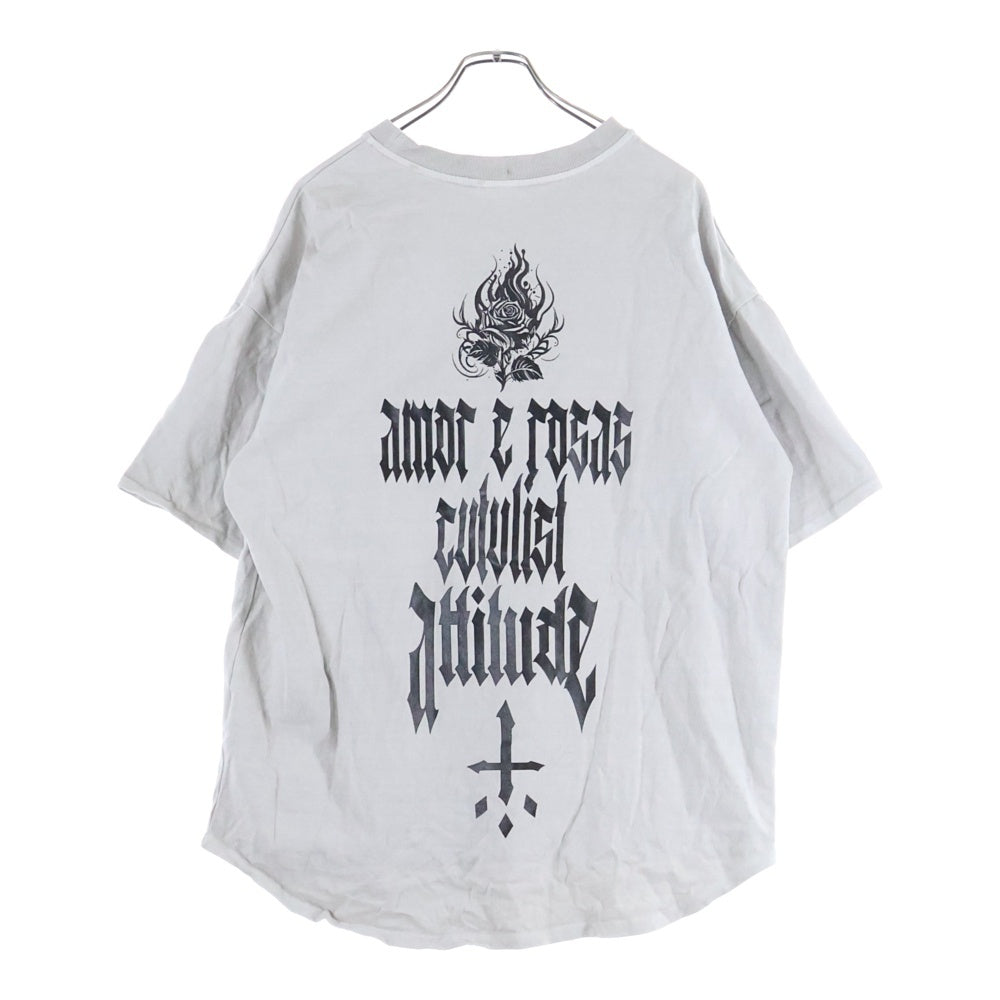 cvtvlist(カタリスト) 両面プリントデザイン クルーネック カットソー 半袖Tシャツ グレー