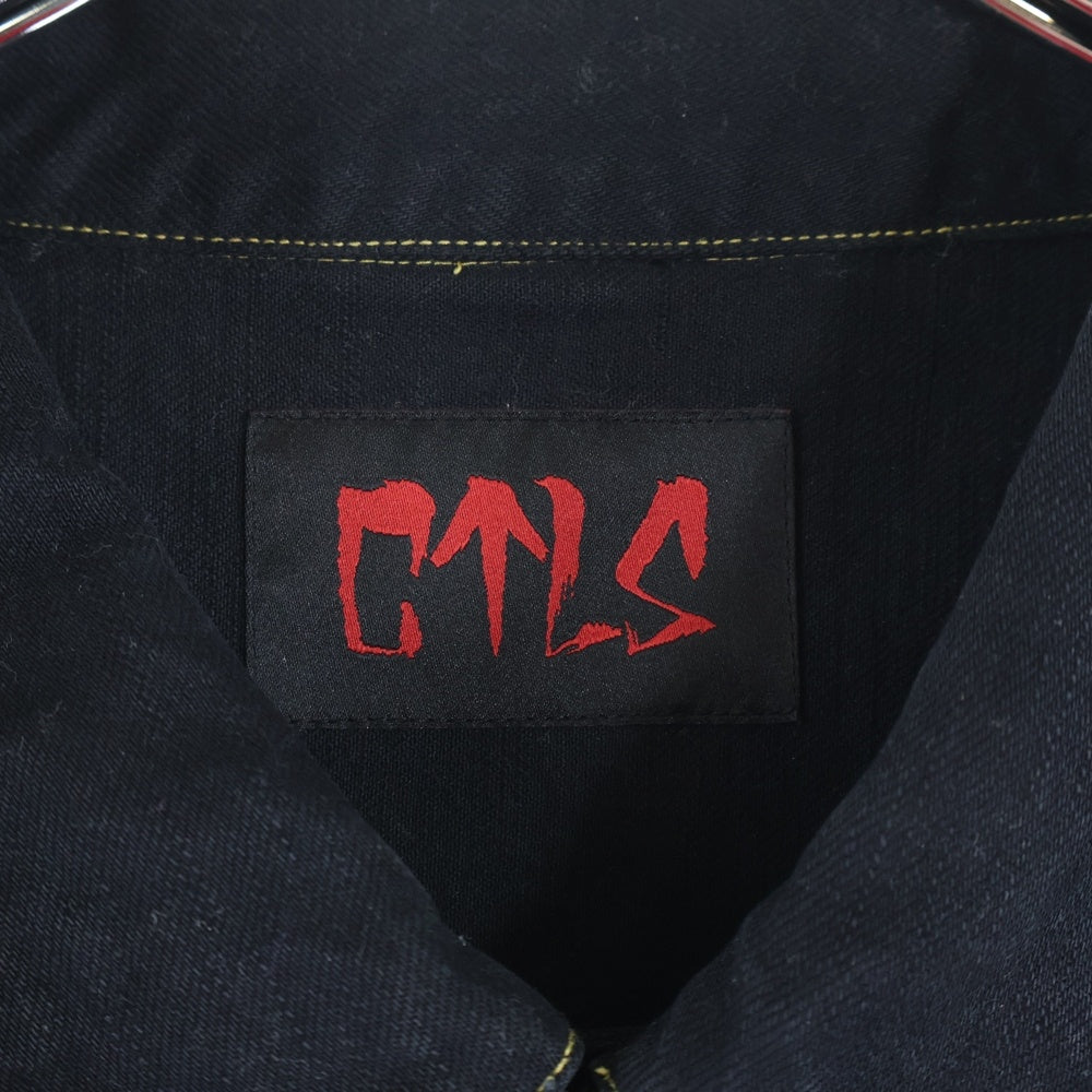 cvtvlist(カタリスト) マルチポケット ペインテッドデザイン デニムジャケット ブラック 2201030104