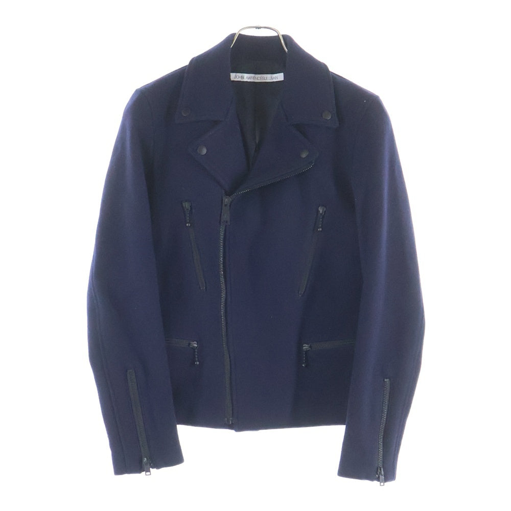 JOHN LAWRENCE SULLIVAN(ジョンローレンスサリバン) ウールダブルライダースジャケット レザーベルト ネイビー 1B028 13-16