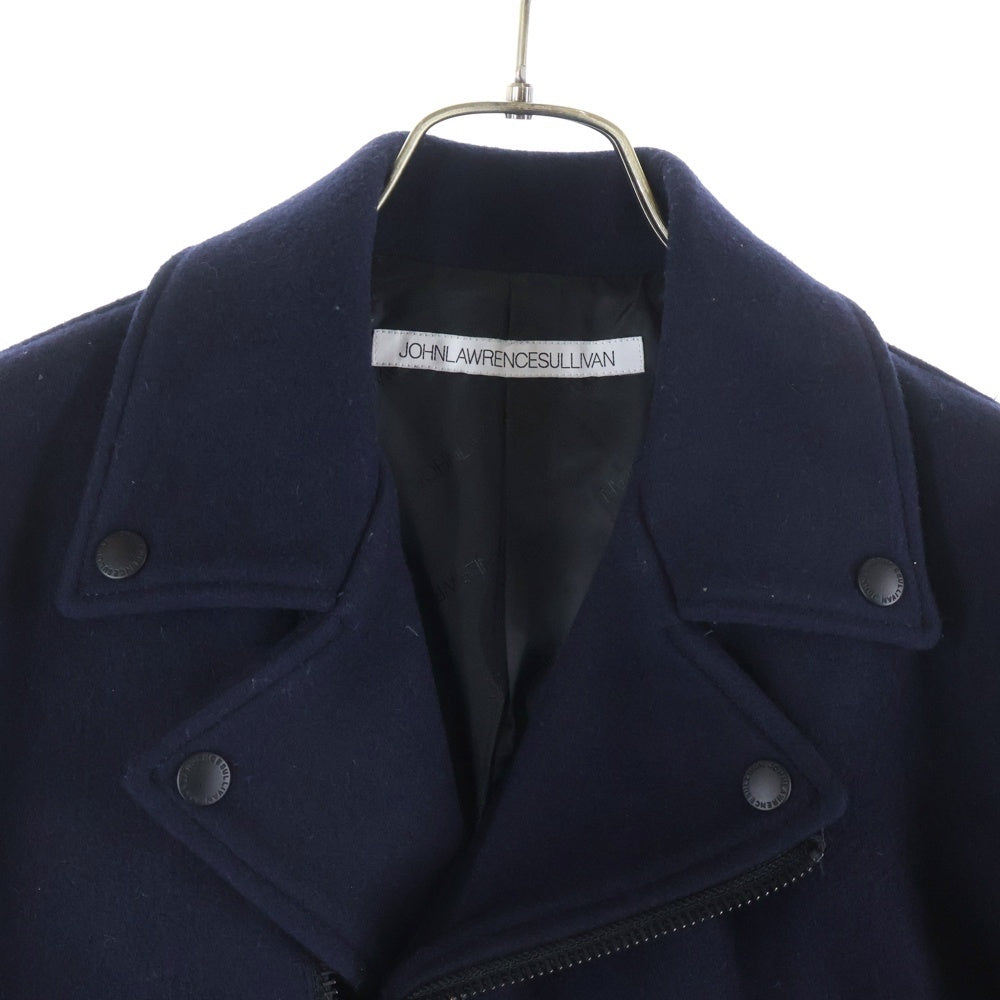 JOHN LAWRENCE SULLIVAN(ジョンローレンスサリバン) ウールダブルライダースジャケット レザーベルト ネイビー 1B028 13-16