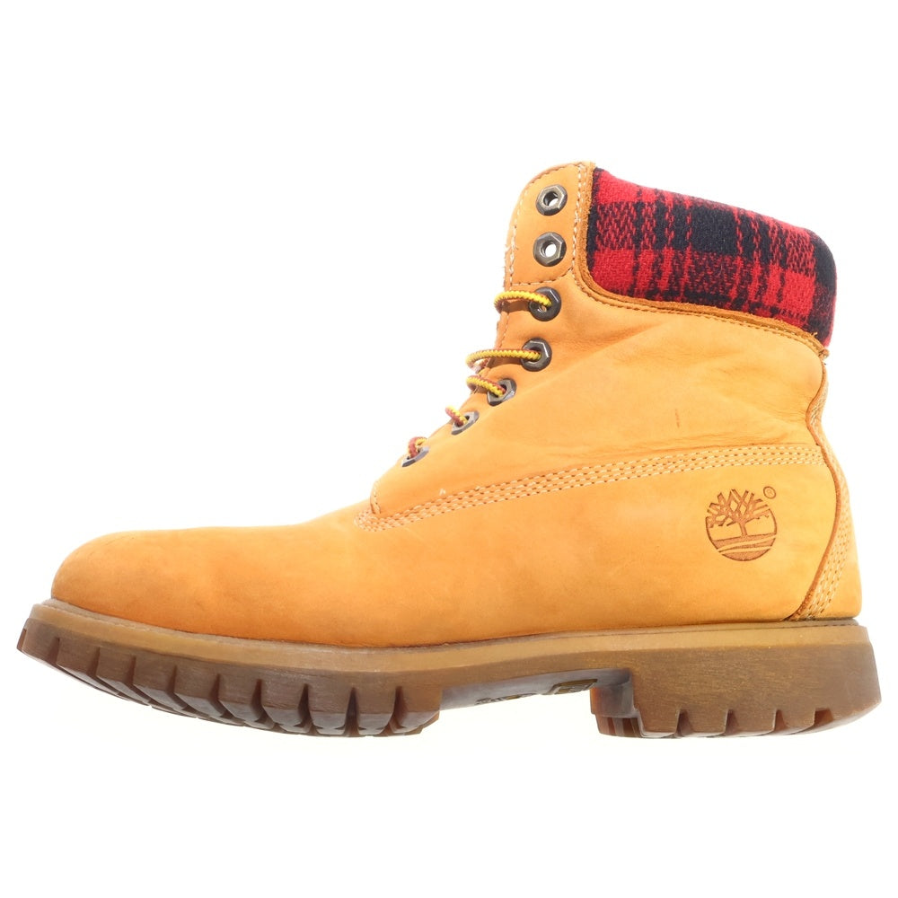 Timberland(ティンバーランド) ×WOOLRICH 6INCH PREMIUM BOOT FABRIC WHEAT ×ウールリッチ 6インチ プレミアム ファブリック ウィート スエード トレッキング ブーツ US8.5/26.5cm 33561