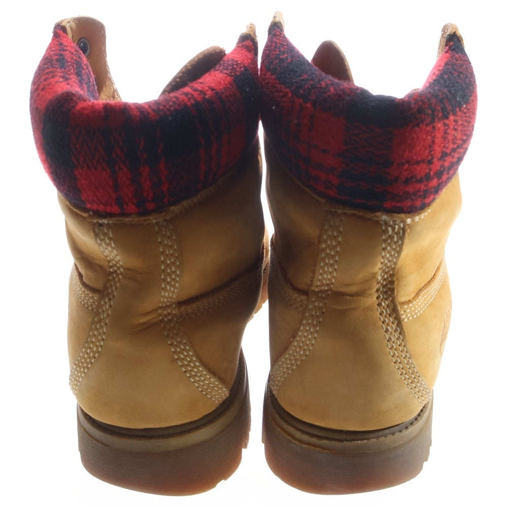 Timberland(ティンバーランド) ×WOOLRICH 6INCH PREMIUM BOOT FABRIC WHEAT ×ウールリッチ 6インチ プレミアム ファブリック ウィート スエード トレッキング ブーツ US8.5/26.5cm 33561