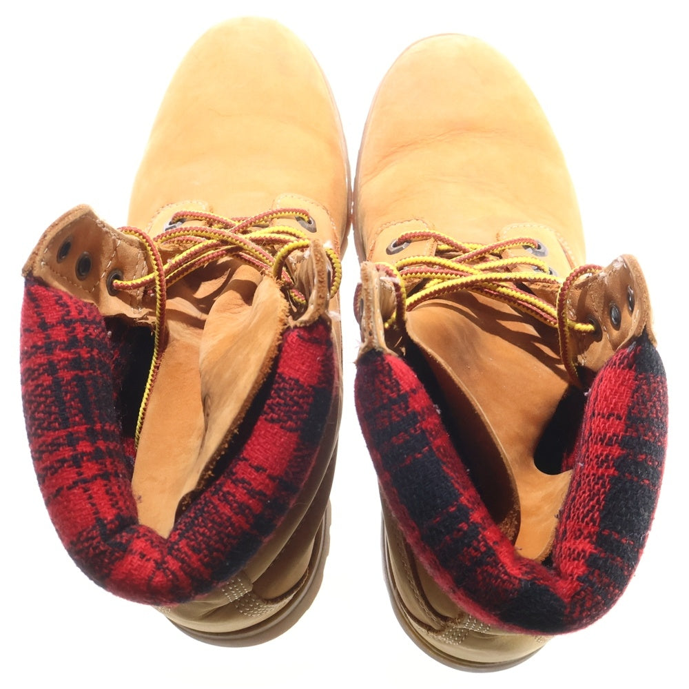 Timberland(ティンバーランド) ×WOOLRICH 6INCH PREMIUM BOOT FABRIC WHEAT ×ウールリッチ 6インチ プレミアム ファブリック ウィート スエード トレッキング ブーツ US8.5/26.5cm 33561