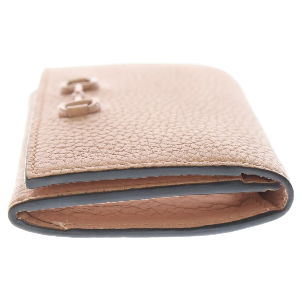 GUCCI(グッチ) ホースビット レザー コンパクトウォレット 財布 ピンク 745981 レディース