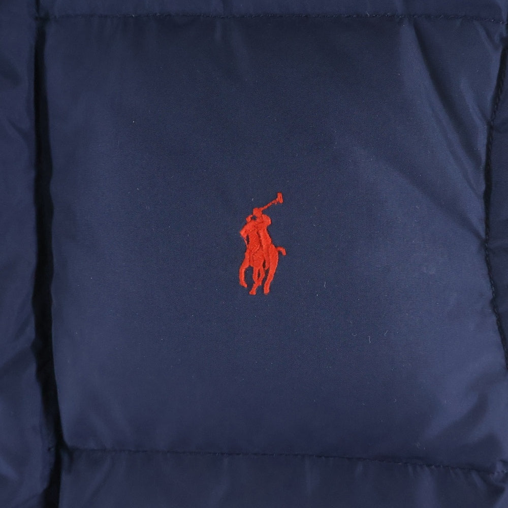 POLO RALPH LAUREN(ポロラルフローレン) ロゴ刺繍 フード付き ダウンベストジャケット ネイビー 710561081006
