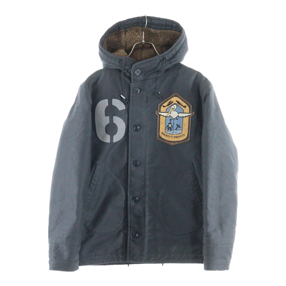 TOYS McCOY(トイズマッコイ) N-1 HOODED COAT BUGS BUNNY 6TH ERS AIR-SEA RESCUE バッグスバニー フーデッド デッキジャケット コート ブラック TMJ1914