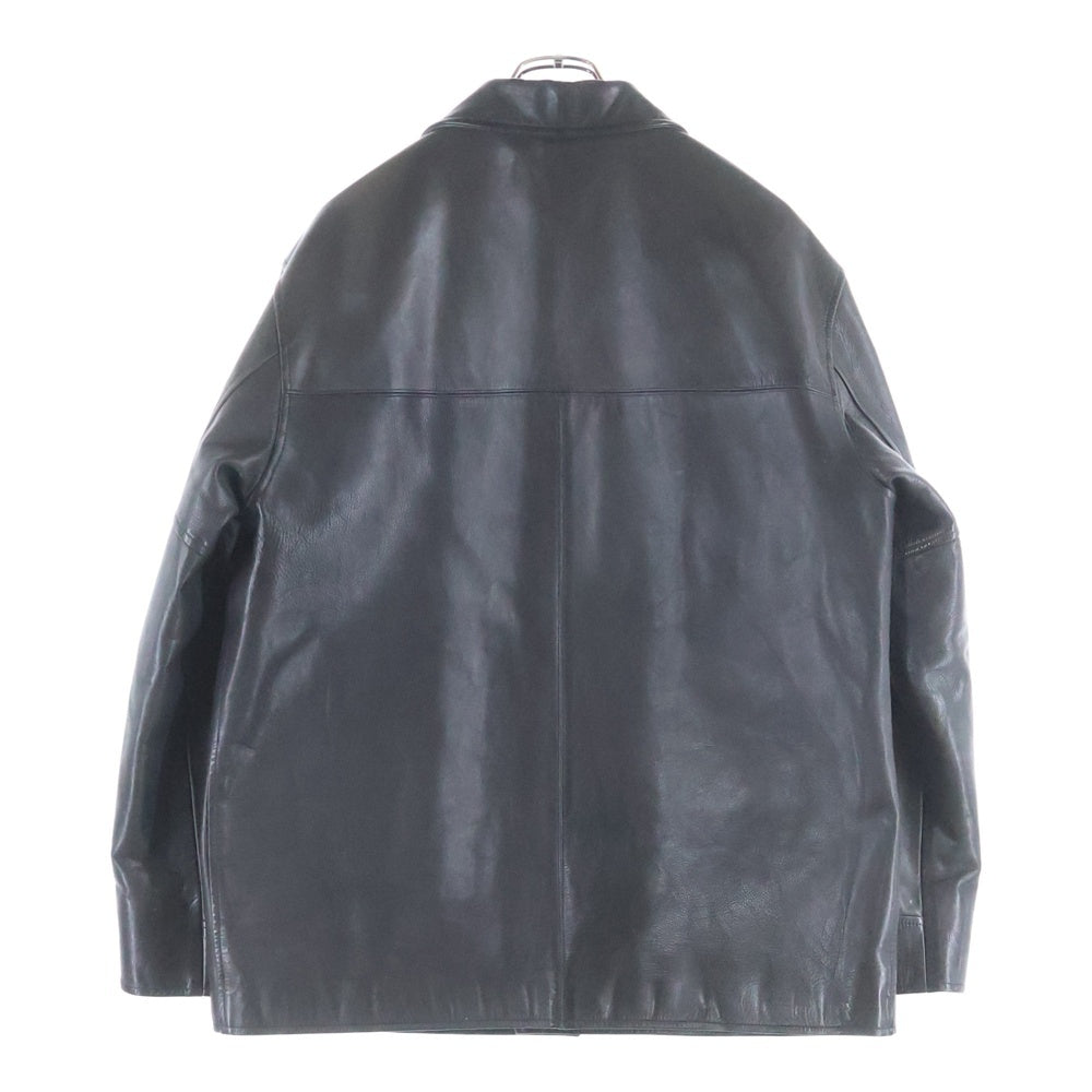 POLO RALPH LAUREN(ポロラルフローレン) 90S VINTAGE LEATHER CAR COAT ヴィンテージ アクリルウールライナー レザーカーコート ブラック