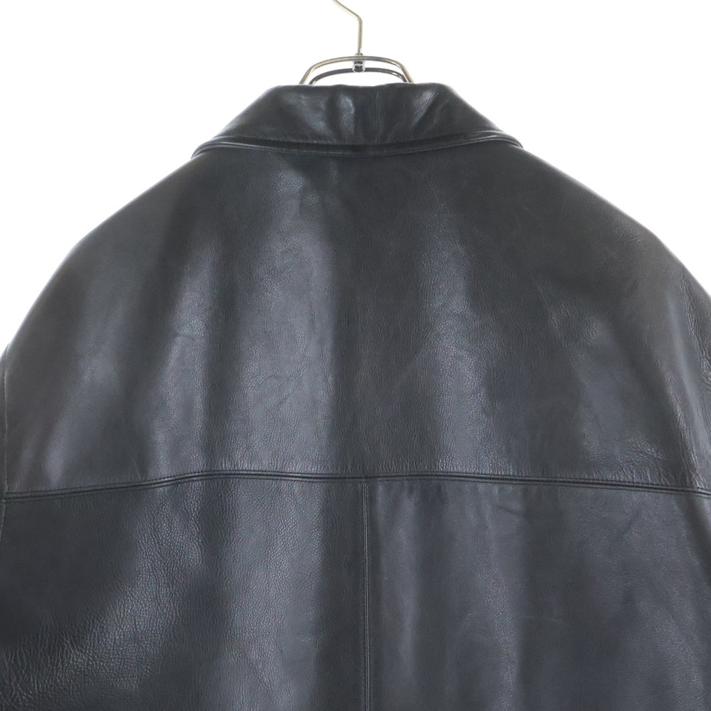 POLO RALPH LAUREN(ポロラルフローレン) 90S VINTAGE LEATHER CAR COAT ヴィンテージ アクリルウールライナー レザーカーコート ブラック