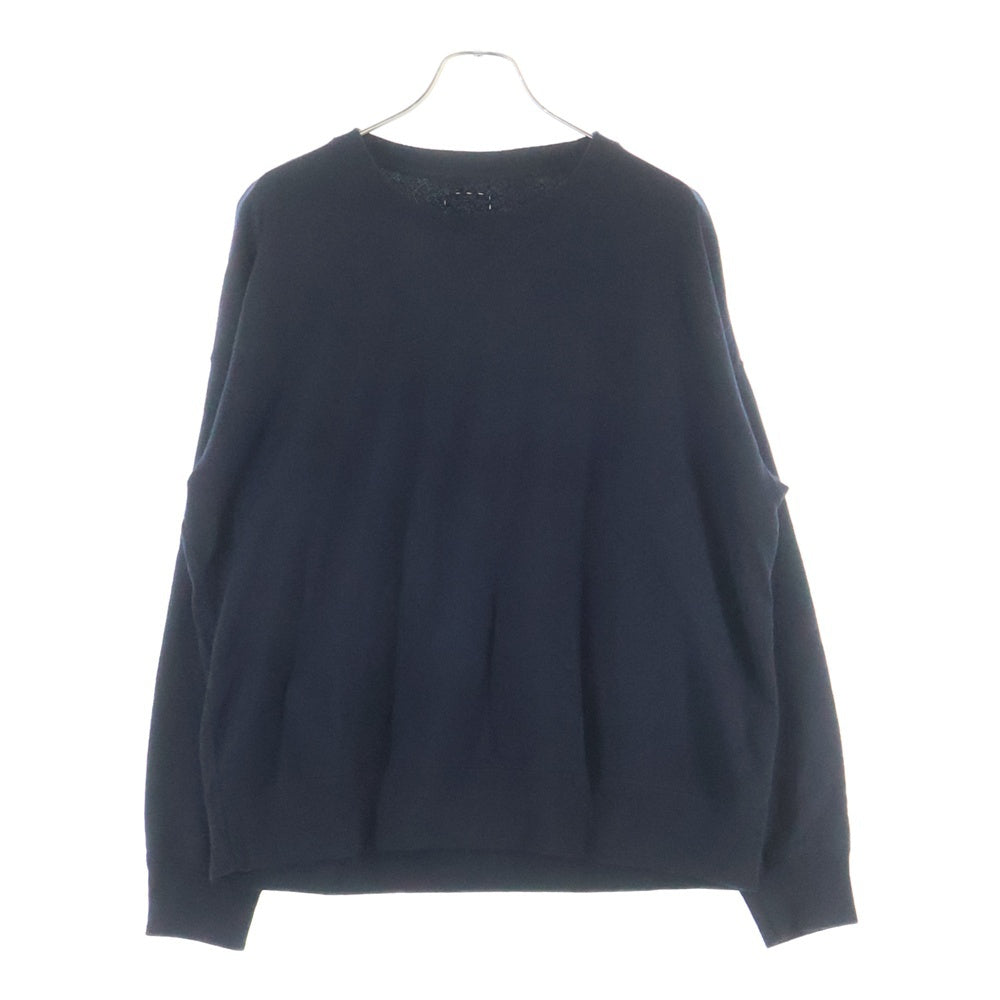 VISVIM(ヴィスヴィム) 25SS JUMBO SB SWEAT L/S SUPERFINE Vガゼット クルーネック ジャンボスウェット トレーナー ブラック 0125105010009
