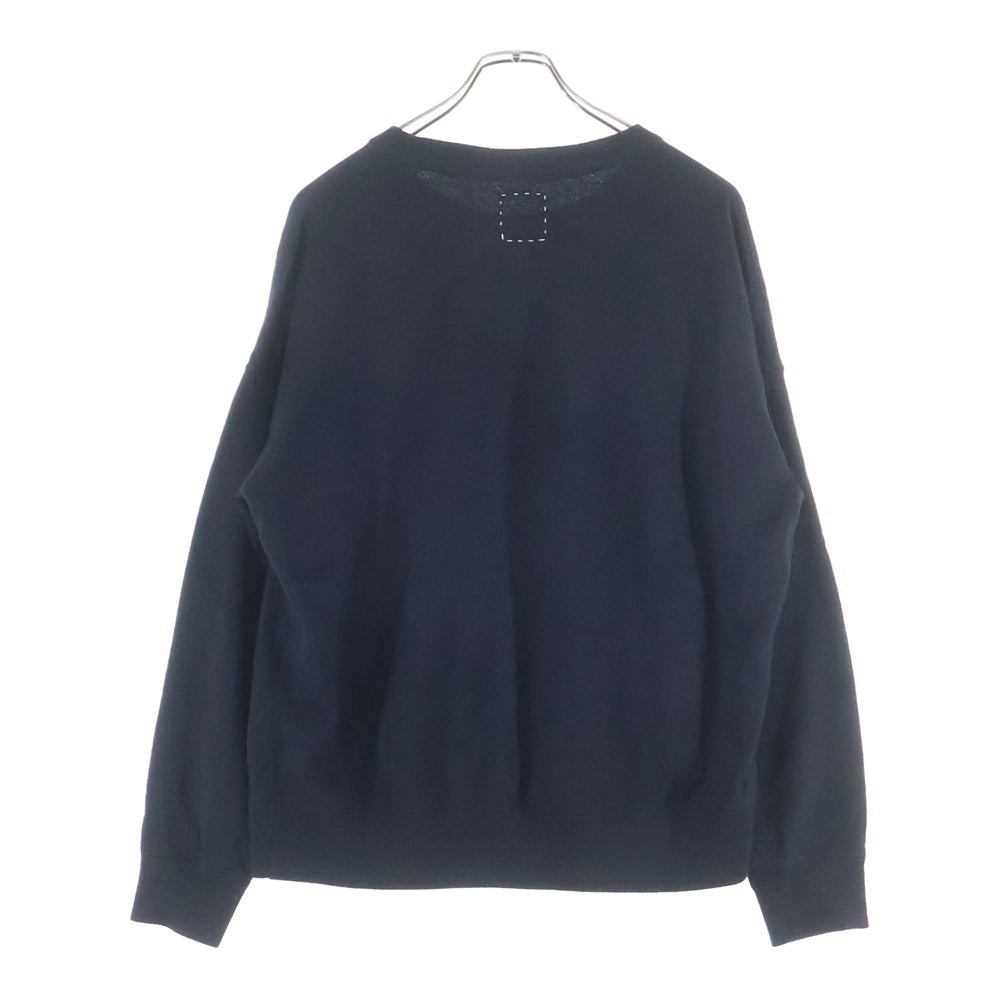 VISVIM(ヴィスヴィム) 25SS JUMBO SB SWEAT L/S SUPERFINE Vガゼット クルーネック ジャンボスウェット トレーナー ブラック 0125105010009
