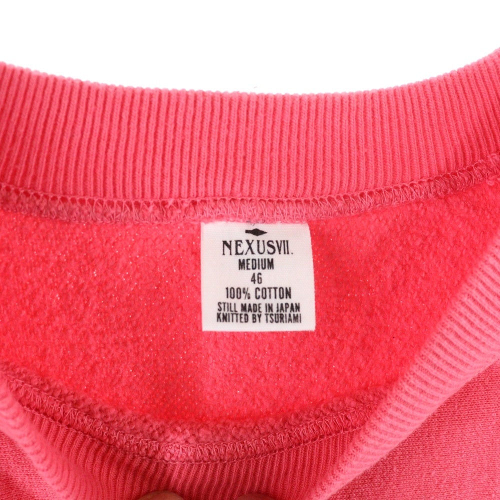 NEXUS7(ネクサスセブン) SPRUCE CREW NECK SWEAT 日本製 スプルース クルーネック ラグランスウェット トレーナー ピンク RRS-NNK-COB