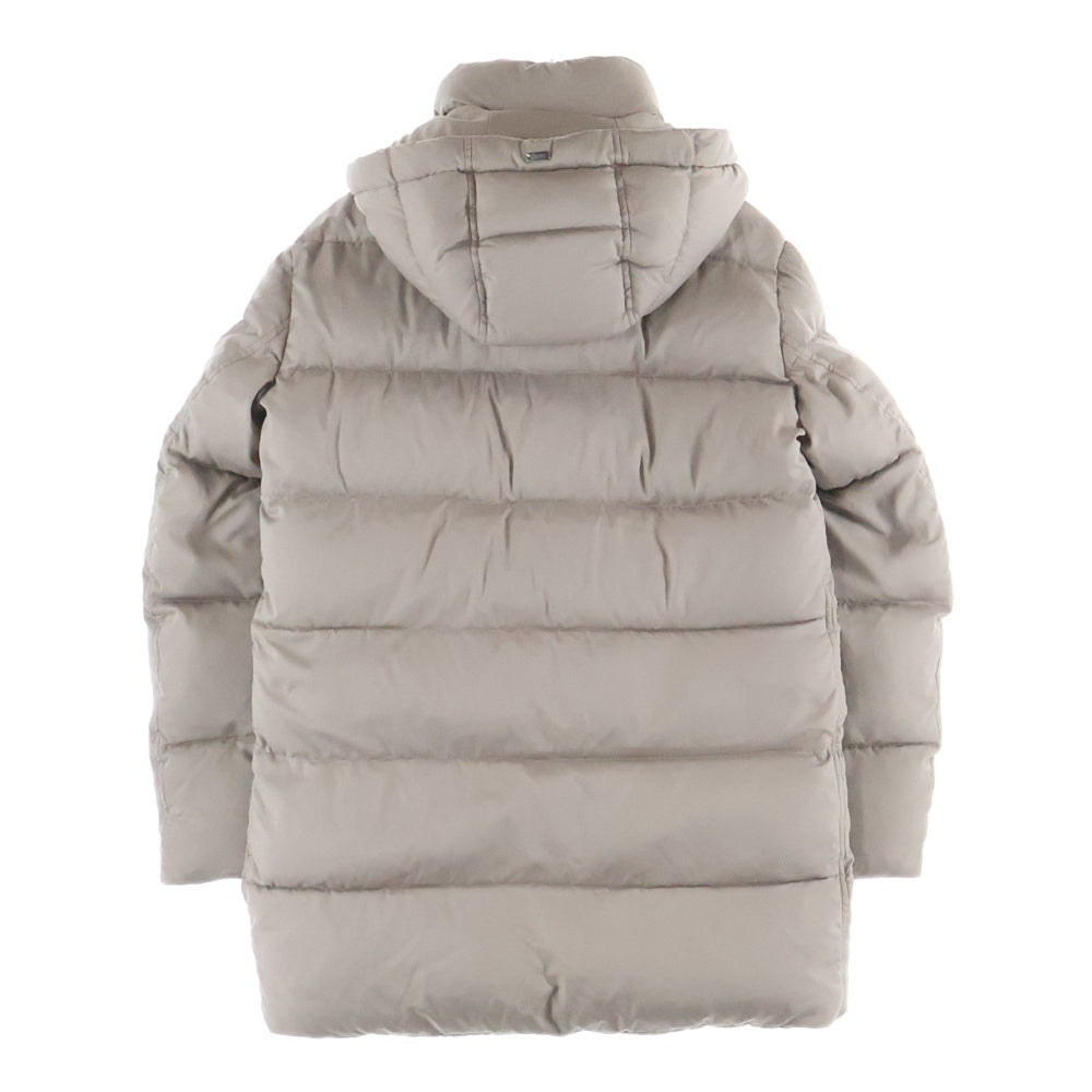 HERNO(ヘルノ) アレンデール フラップポケット ファー付き フーデッド ジップアップ ダウンジャケット ベージュ PI001078U-12414-2720