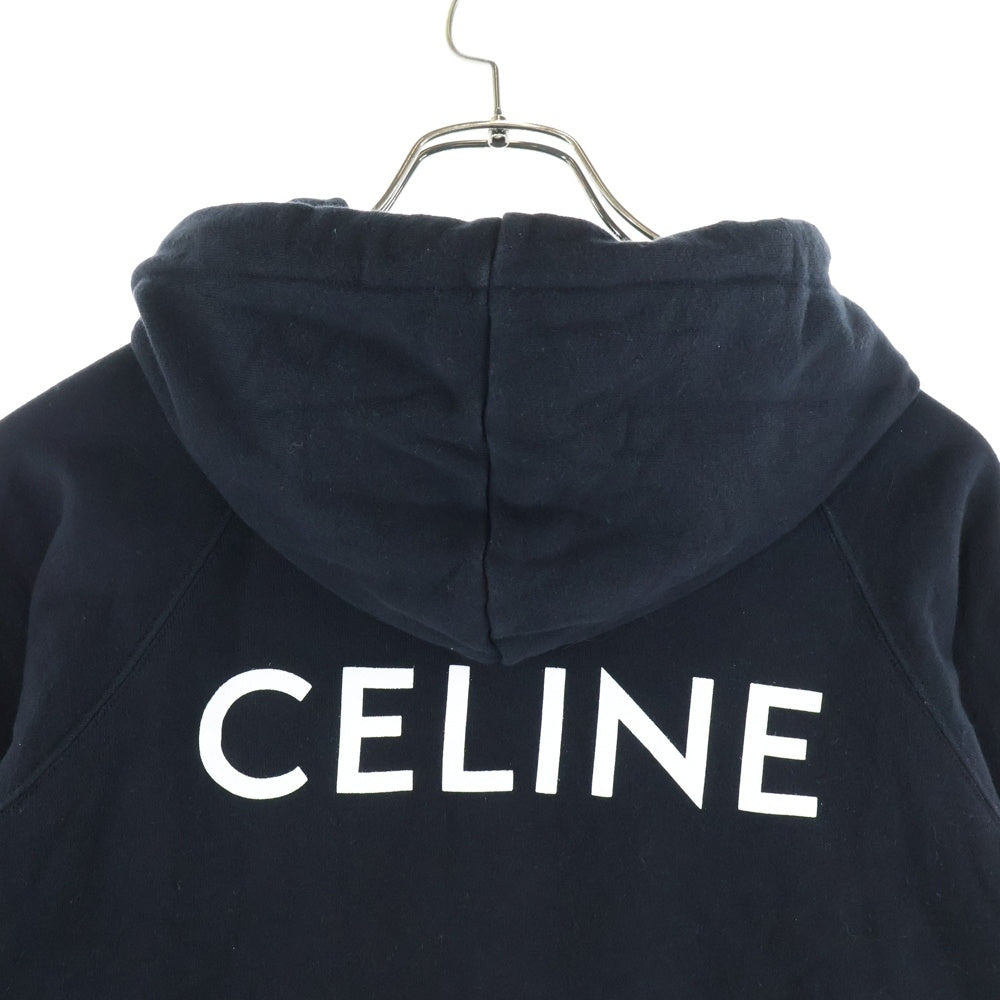 CELINE(セリーヌ) CLASSIC HOODIE SWEATER IN CELINE PRINTED FLEECE クラシック インセリーヌロゴデザイン フーデッド スウェット パーカー ブラック 2Y006434E