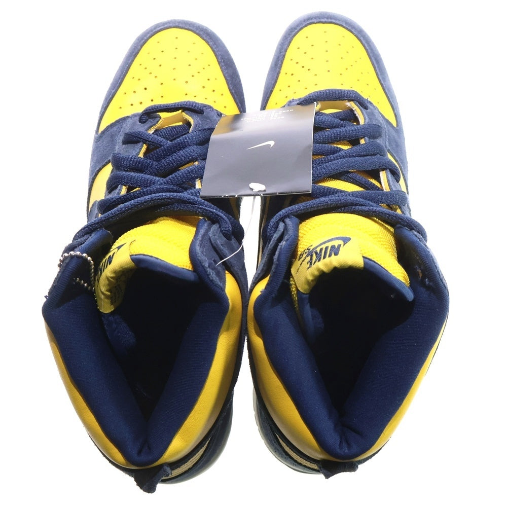 NIKE(ナイキ) 【観賞用2005年製】DUNK HIGH MICHIGAN ダンク ミシガン ハイカットスニーカー イエロー/ネイビー US10/28.0cm 305050-741