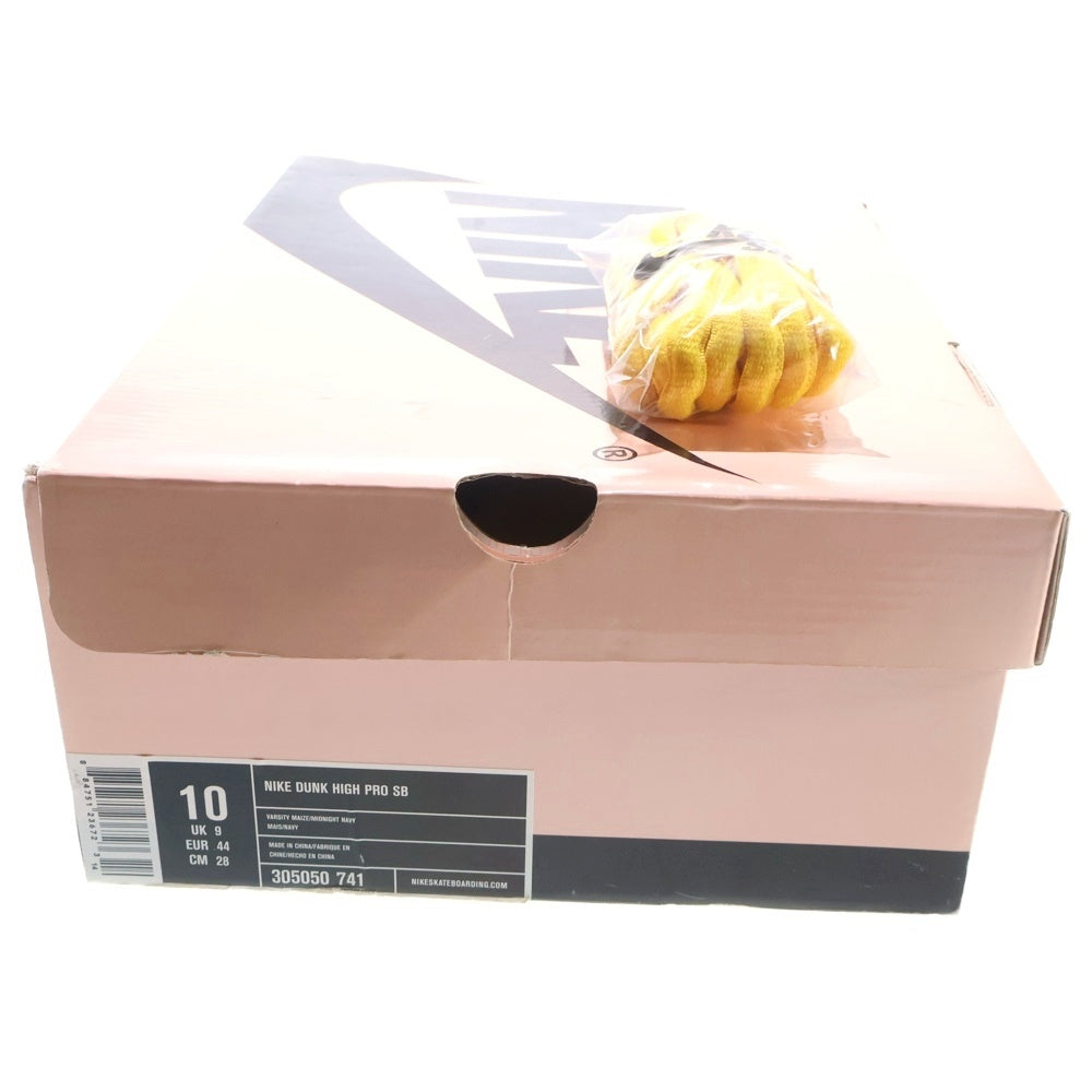 NIKE(ナイキ) 【観賞用2005年製】DUNK HIGH MICHIGAN ダンク ミシガン ハイカットスニーカー イエロー/ネイビー US10/28.0cm 305050-741