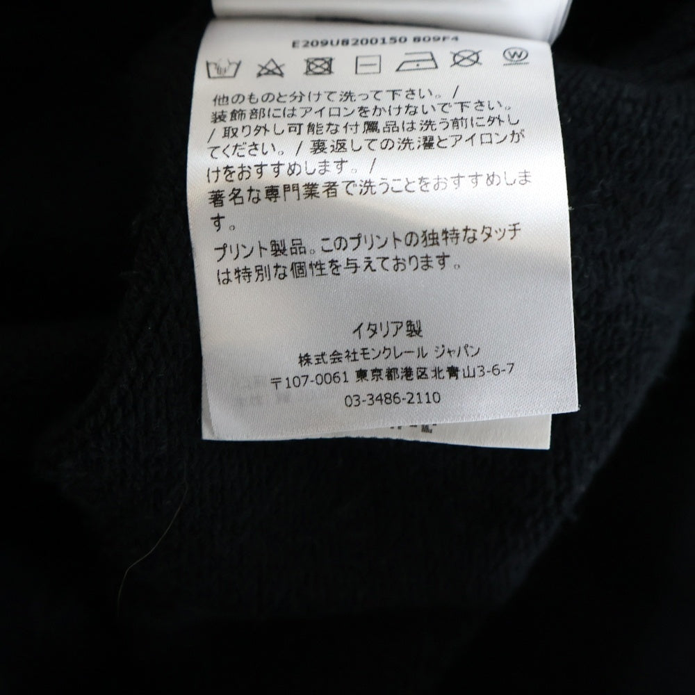 MONCLER(モンクレール) 19AW×FRAGMENT DESIGN ZIP HOODIE MAGLIA バックプリント ピンズ付き ジップアップ スウェット フーデット パーカー ブラック E209U8200150