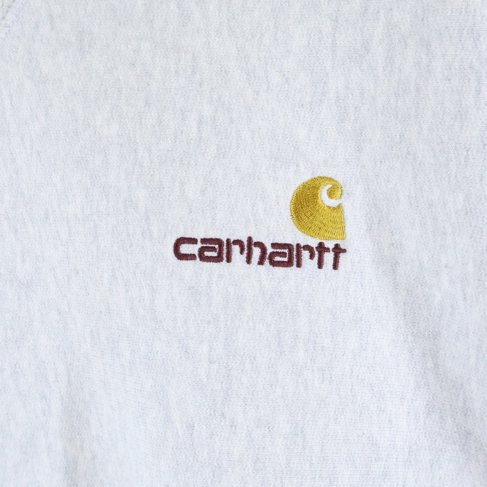 Carhartt WIP(カーハート ダブリューアイピー) AMERICAN SCRIPT SWEATSHIRT アメリカンスクリプト フロントロゴエンブロイダリー クルーネック スウェット トレーナー グレー I025475
