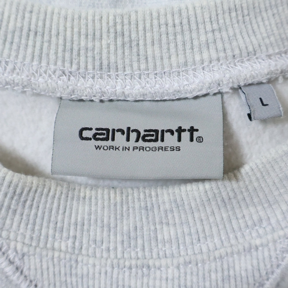 Carhartt WIP(カーハート ダブリューアイピー) AMERICAN SCRIPT SWEATSHIRT アメリカンスクリプト フロントロゴエンブロイダリー クルーネック スウェット トレーナー グレー I025475
