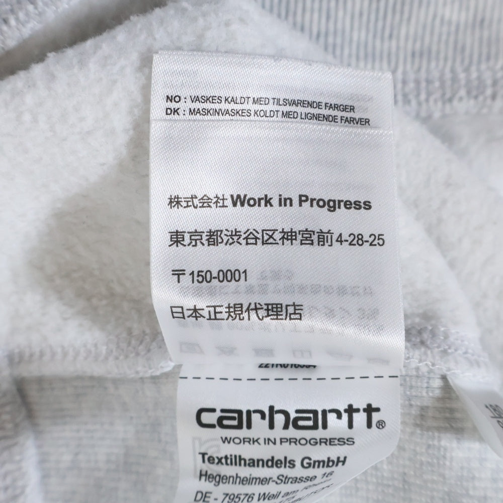 Carhartt WIP(カーハート ダブリューアイピー) AMERICAN SCRIPT SWEATSHIRT アメリカンスクリプト フロントロゴエンブロイダリー クルーネック スウェット トレーナー グレー I025475