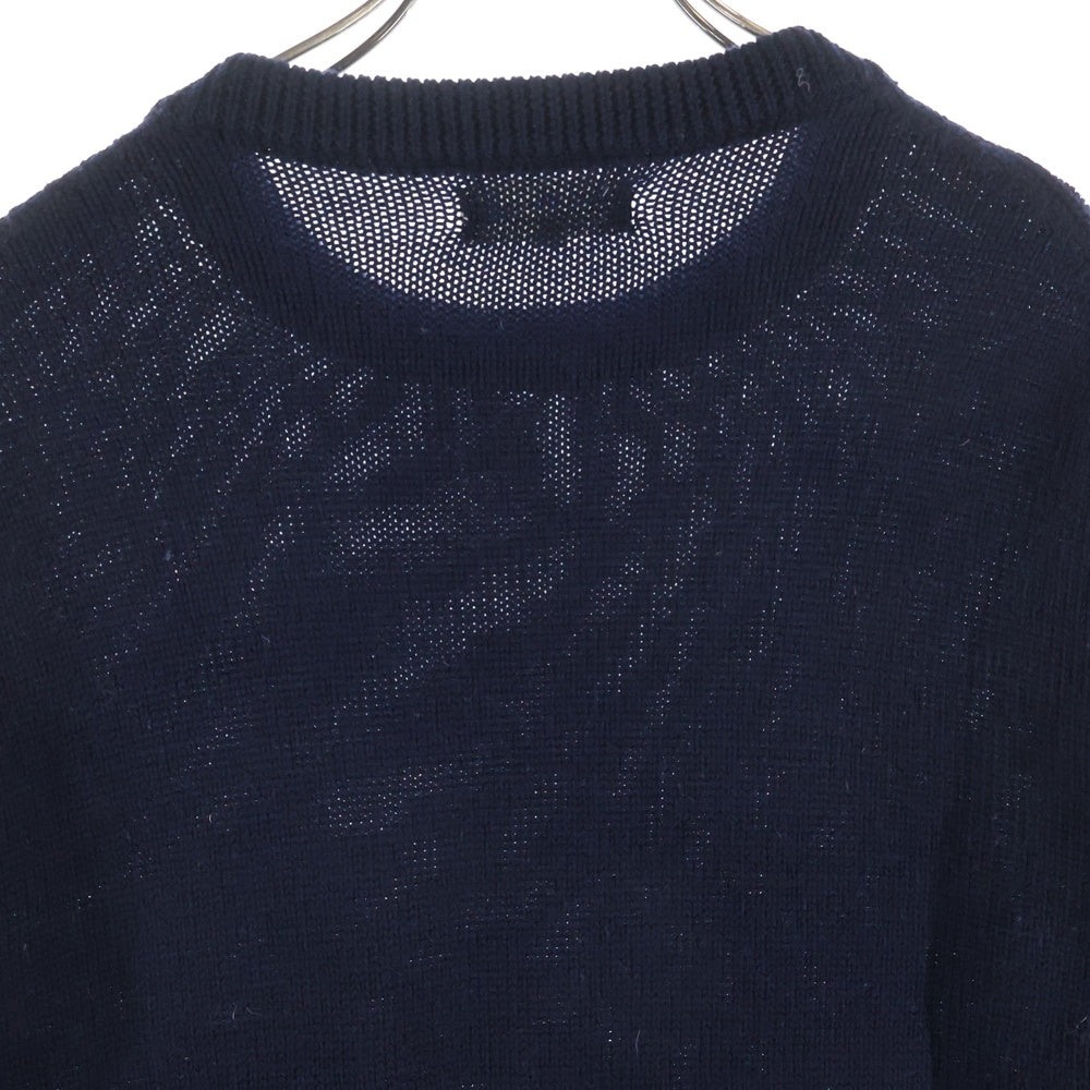 NO BRAND(ノーブランド) Merz b.Schwanen メルツベーシュバーネン GOOD BASICS グッドベーシック ウール クルーネックニット セーター ネイビー