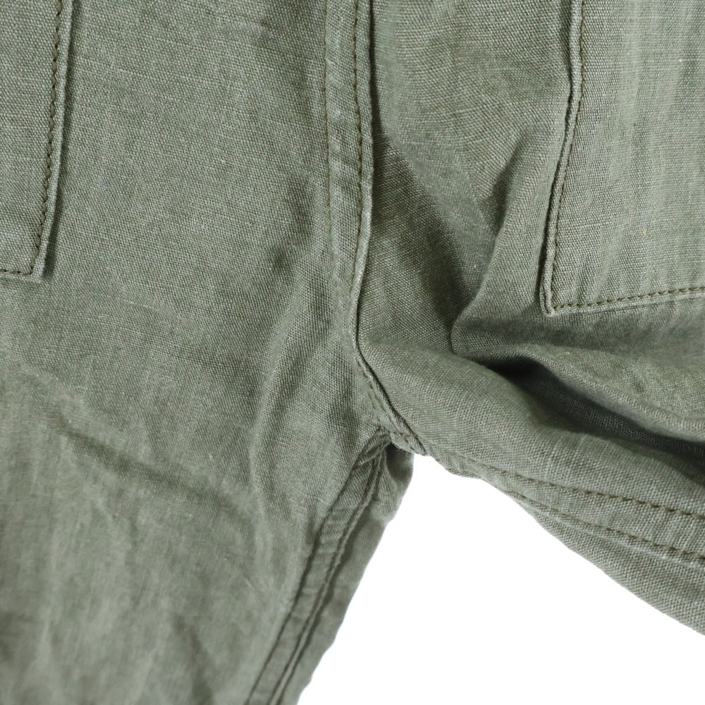 NIGEL CABOURN(ナイジェルケーボン) WOMAN ウーマン サイドボタンフライ ハイウエストストレートパンツ レディース カーキ