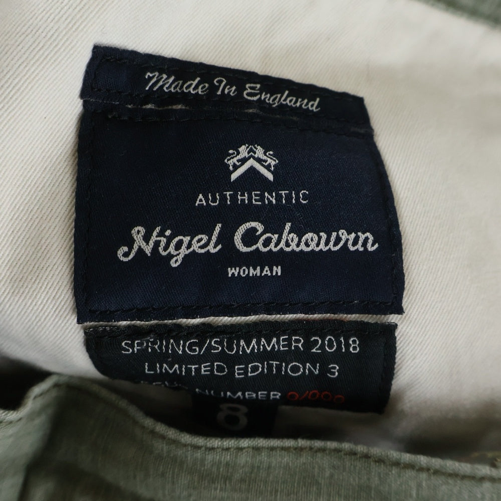 NIGEL CABOURN(ナイジェルケーボン) WOMAN ウーマン サイドボタンフライ ハイウエストストレートパンツ レディース カーキ