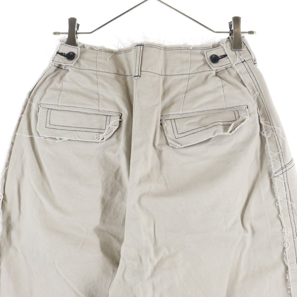 YOKE(ヨーク) 22SS CUT-OFF 2PLEATED WIDE TROUSERS カットオフ 2プリーツドワイドトラウザー パンツ ベージュ YK22SS0313P