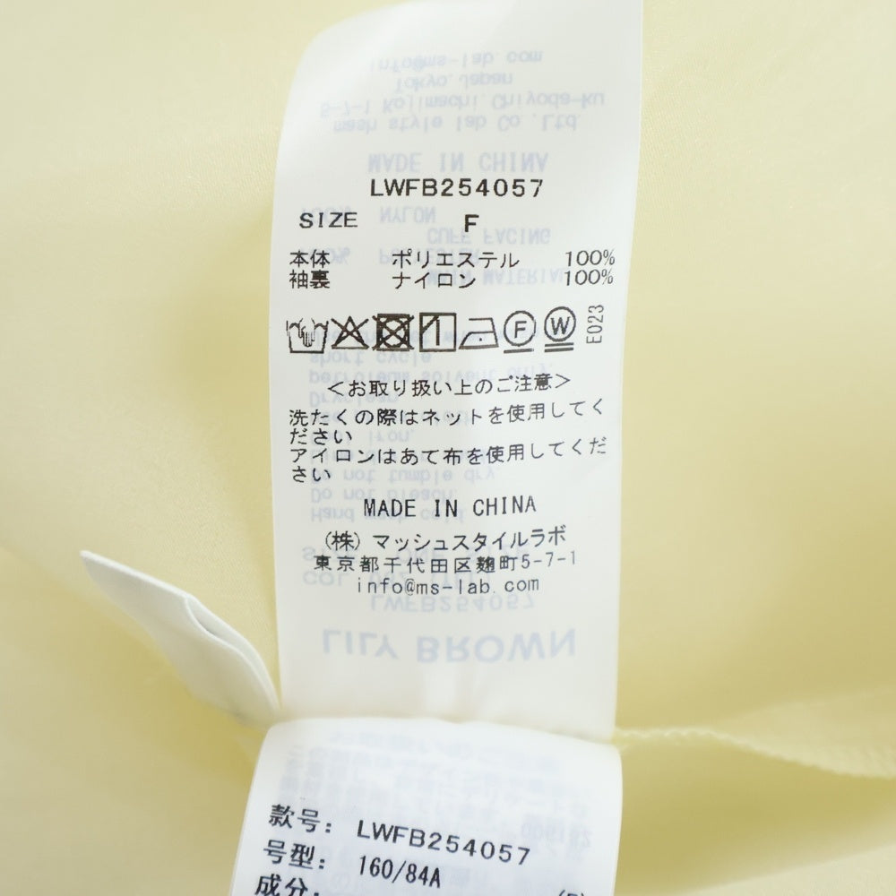 Lily Brown(リリーブラウン) オーガンザボウタイ ブラウス 半袖シャツ イエロー レディース LWFB254057