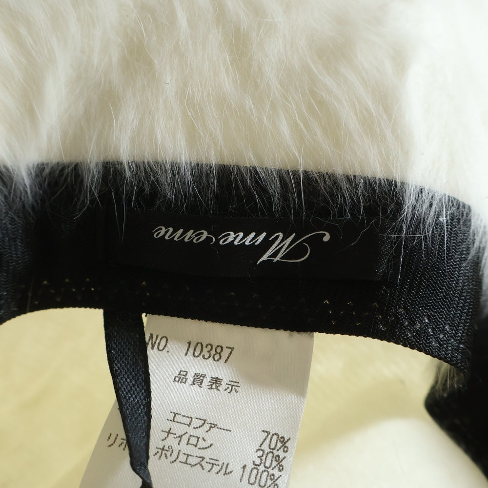 NO BRAND(ノーブランド) M me eme エムミーエメ BIJOU RIBBON FEATHER BUCKET HAT ビジュー リボン フェザーバケットハット 帽子 ホワイト レディース 10387