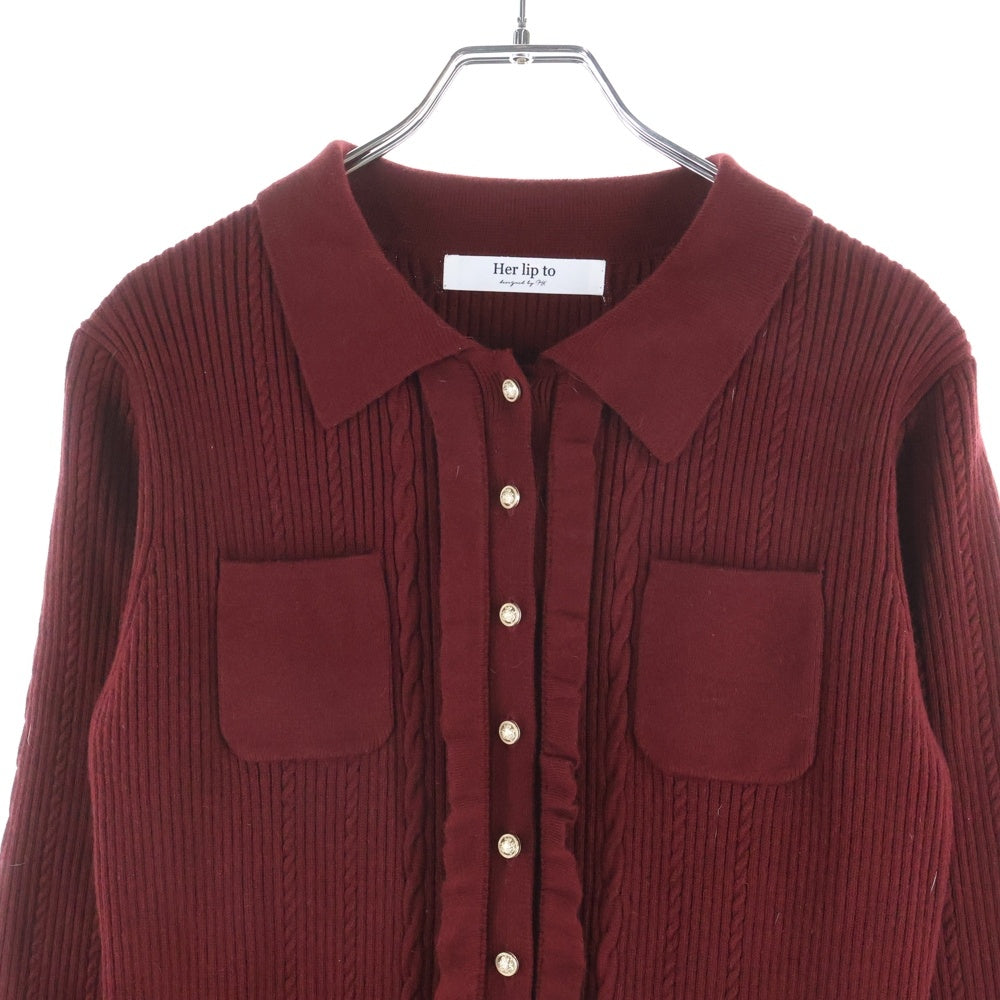 Her lip to(ハーリップトゥ) MARGOT PLEATED KNIT MINI DRESS マーゴット プリーツ ニットミニドレス レッド レディース 1254205152