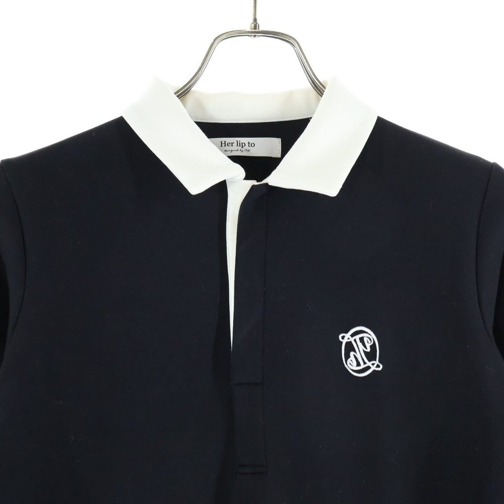 Her lip to(ハーリップトゥ) POLO PLEATED MINI DRESS ポロ プリーツド ミニドレス ブラック/ホワイト レディース 1244105126