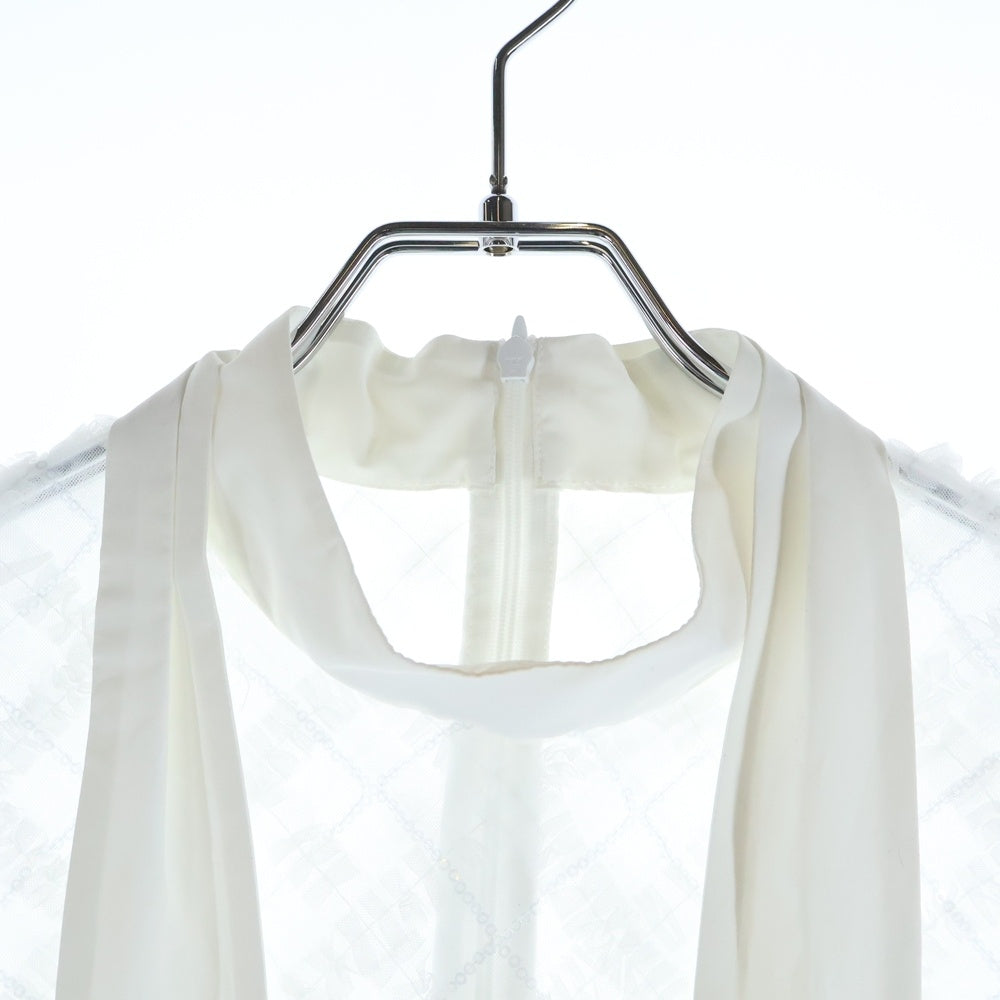 Lily Brown(リリーブラウン) ボウタイビジューブラウス 半袖シャツ ホワイト レディース LWFB242804