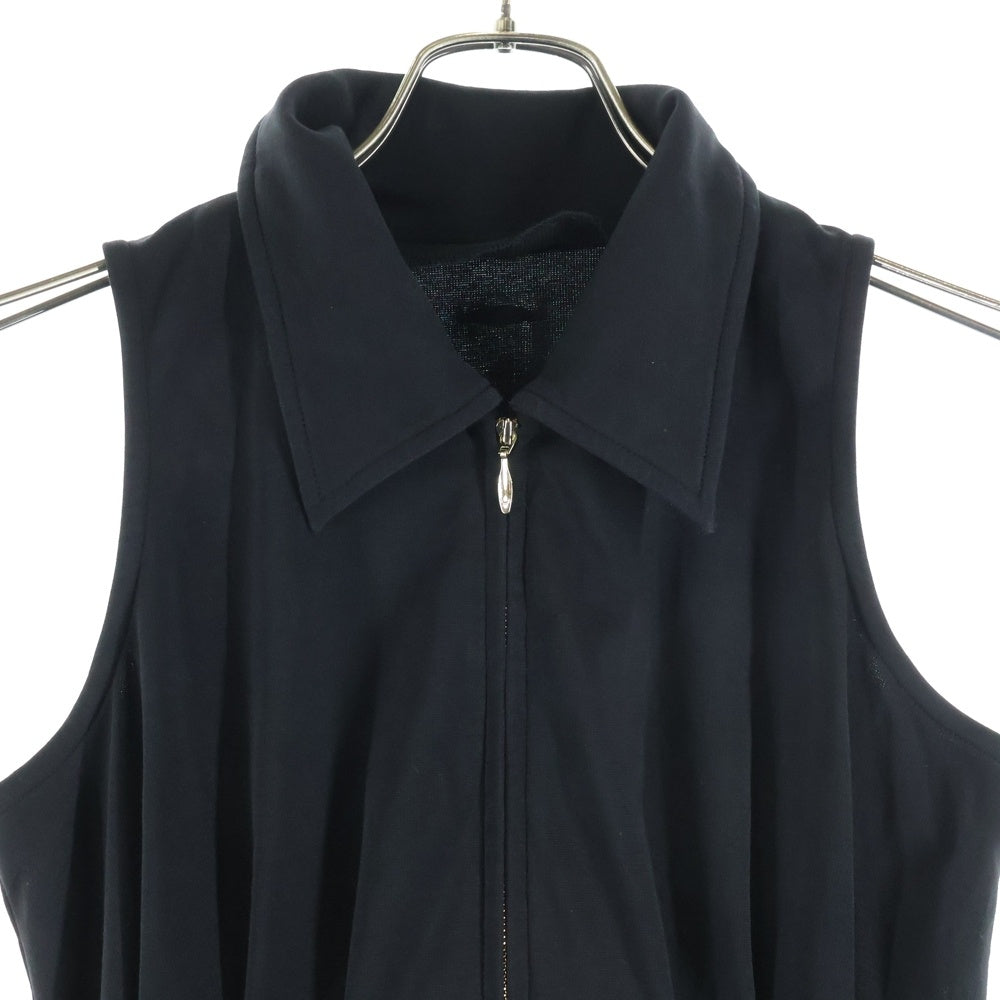 NO BRAND(ノーブランド) AND COUTURE アンドクチュール センタージップ コットンポリ ノースリーブ ロングワンピース ブラック レディース 09-2515300642