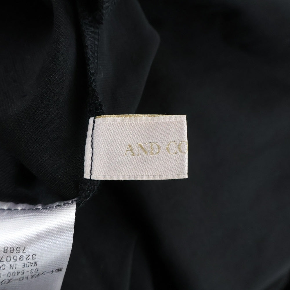 NO BRAND(ノーブランド) AND COUTURE アンドクチュール センタージップ コットンポリ ノースリーブ ロングワンピース ブラック レディース 09-2515300642