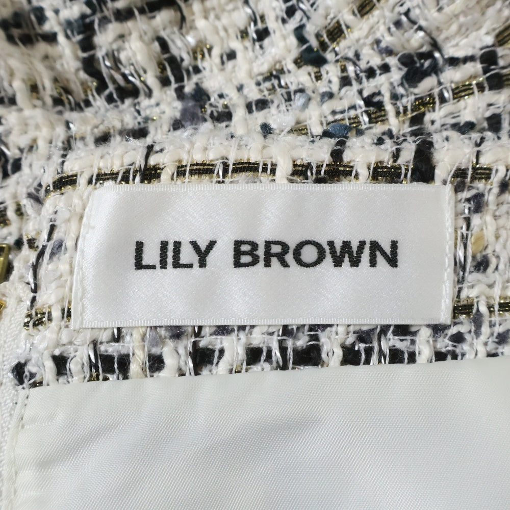 Lily Brown(リリーブラウン) フリンジツイード ミニスカート ホワイト レディース LWFS244181