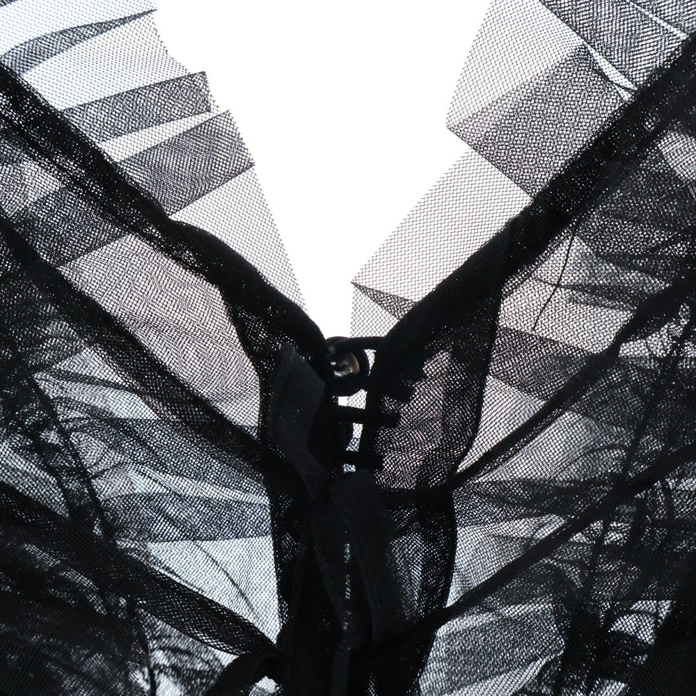 snidel(スナイデル) ボリュームチュールフリル ブラウス ノースリーブシャツ ブラック レディース SWFB241139