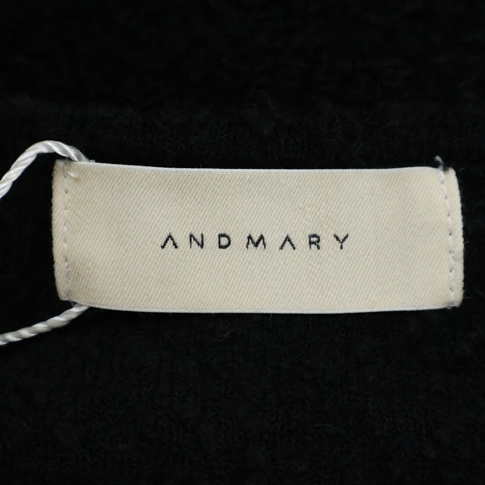 NO BRAND(ノーブランド) ANDMARY アンドマリー BICOLOR RIBBON TOPS バイカラー リボン 2ピース ニットトップス グレー/ブラック レディース AM1425