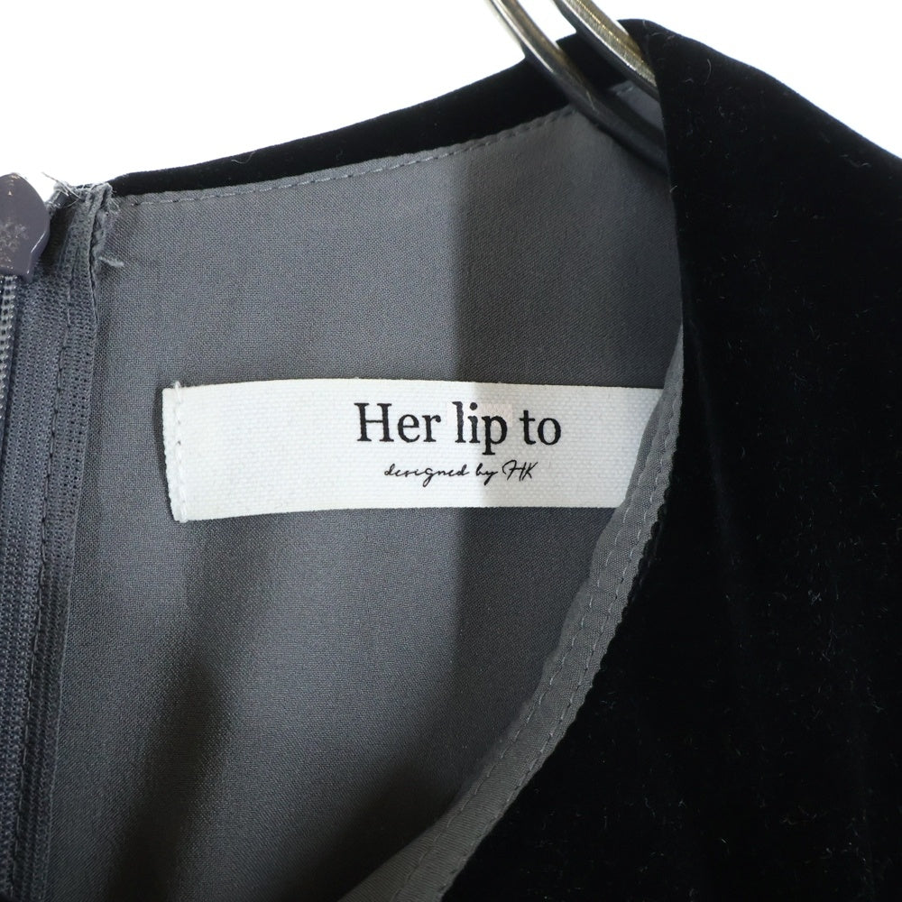 Her lip to(ハーリップトゥ) GARNIER PLEATED DRESS ガルニエ プリーツド ドッキングドレス グレー/ブラック レディース 1244305156