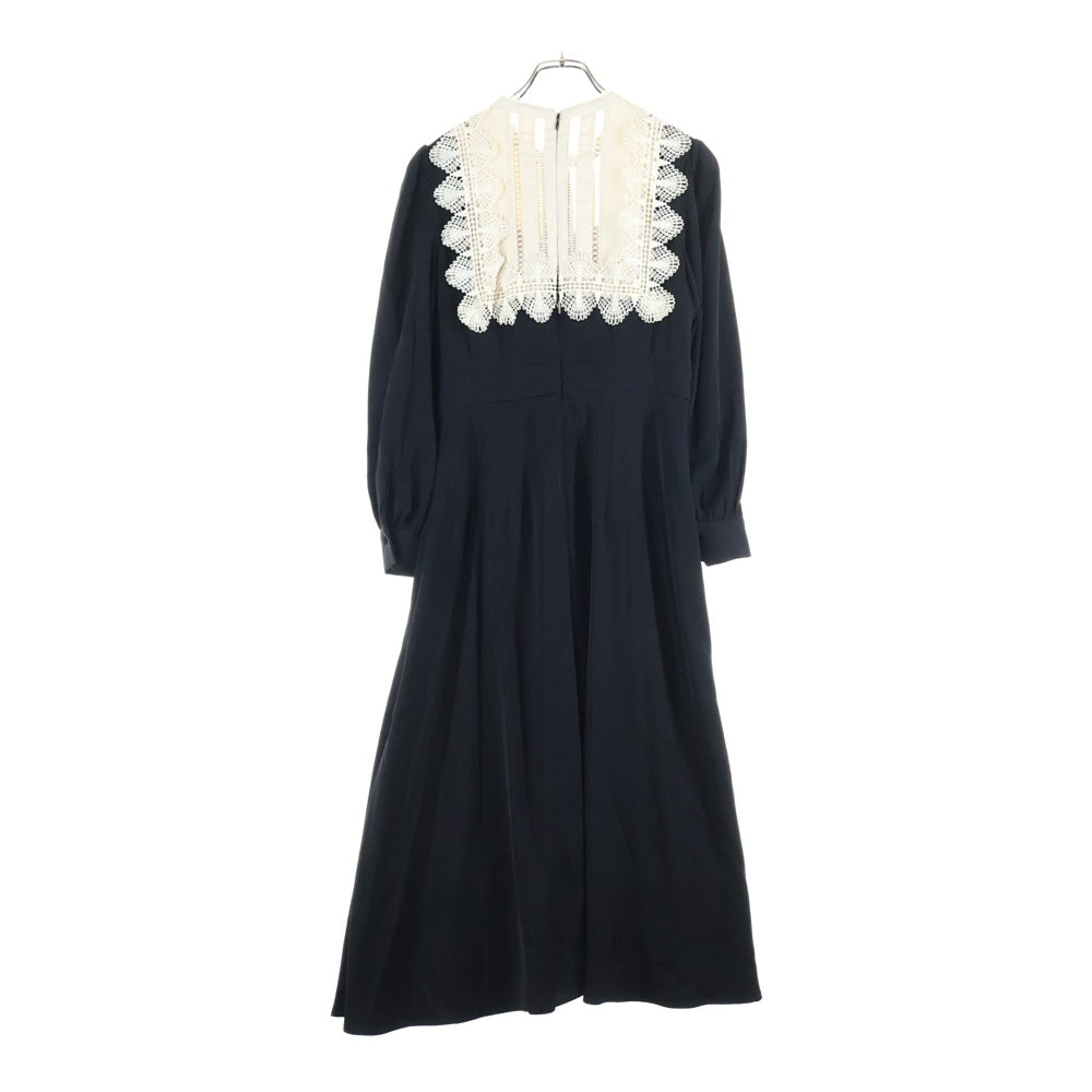 NO BRAND(ノーブランド) Her lip to ハーリップトゥ LE GRAND MIDI DRESS レースカラー ル グラン ミディ ロングドレス ブラック レディース 1224305090