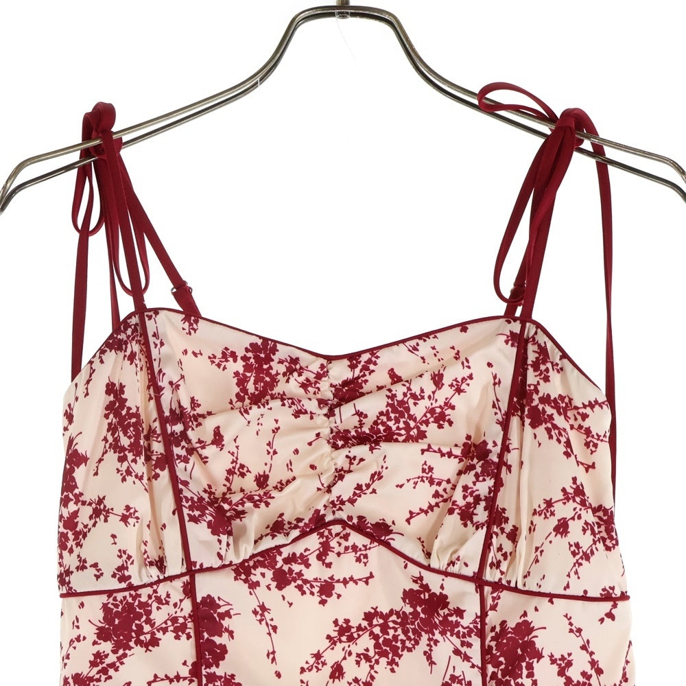 NO BRAND(ノーブランド) M me eme エムミーエメ FLOWER PRINT CAMI ONEPIECE フラワープリント キャミワンピース レッド/ホワイト レディース 10542