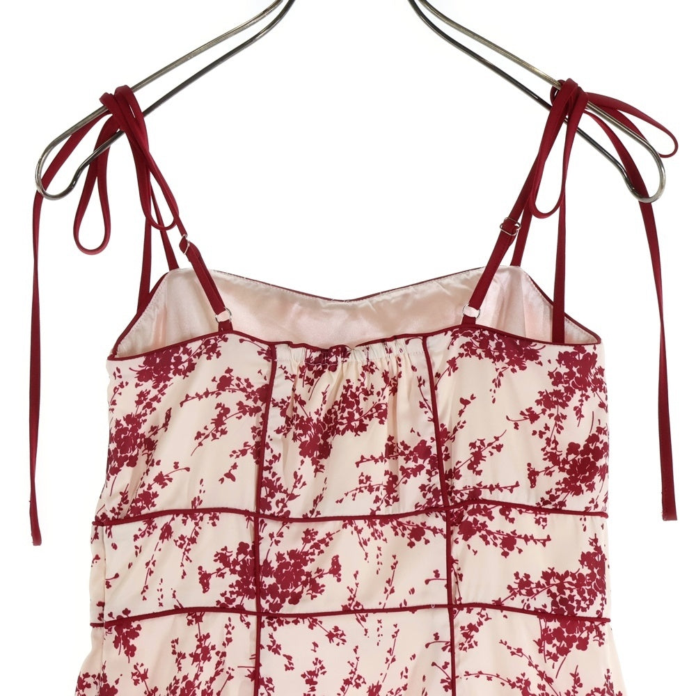 NO BRAND(ノーブランド) M me eme エムミーエメ FLOWER PRINT CAMI ONEPIECE フラワープリント キャミワンピース レッド/ホワイト レディース 10542