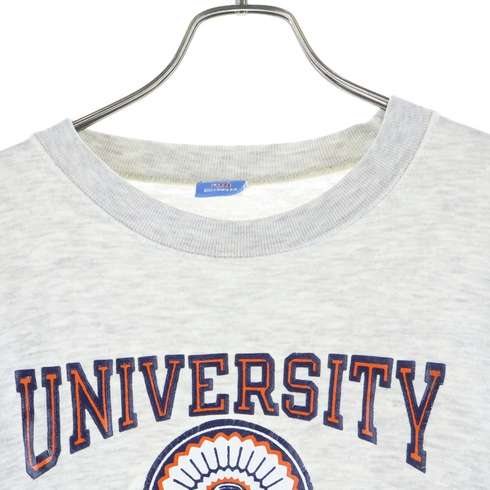 CHAMPION(チャンピオン) 90S ILLINOIS UNIVERSITY イリノイ ユニバーシティ フロントロゴデザイン クルーネック リバースウェーブ スウェット トレーナー グレー
