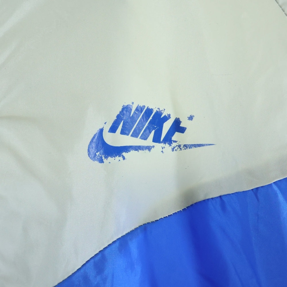 NIKE(ナイキ) 70S 胸ロゴデザイン ダブルポケット ジップアップ ナイロンジャケット ブルー