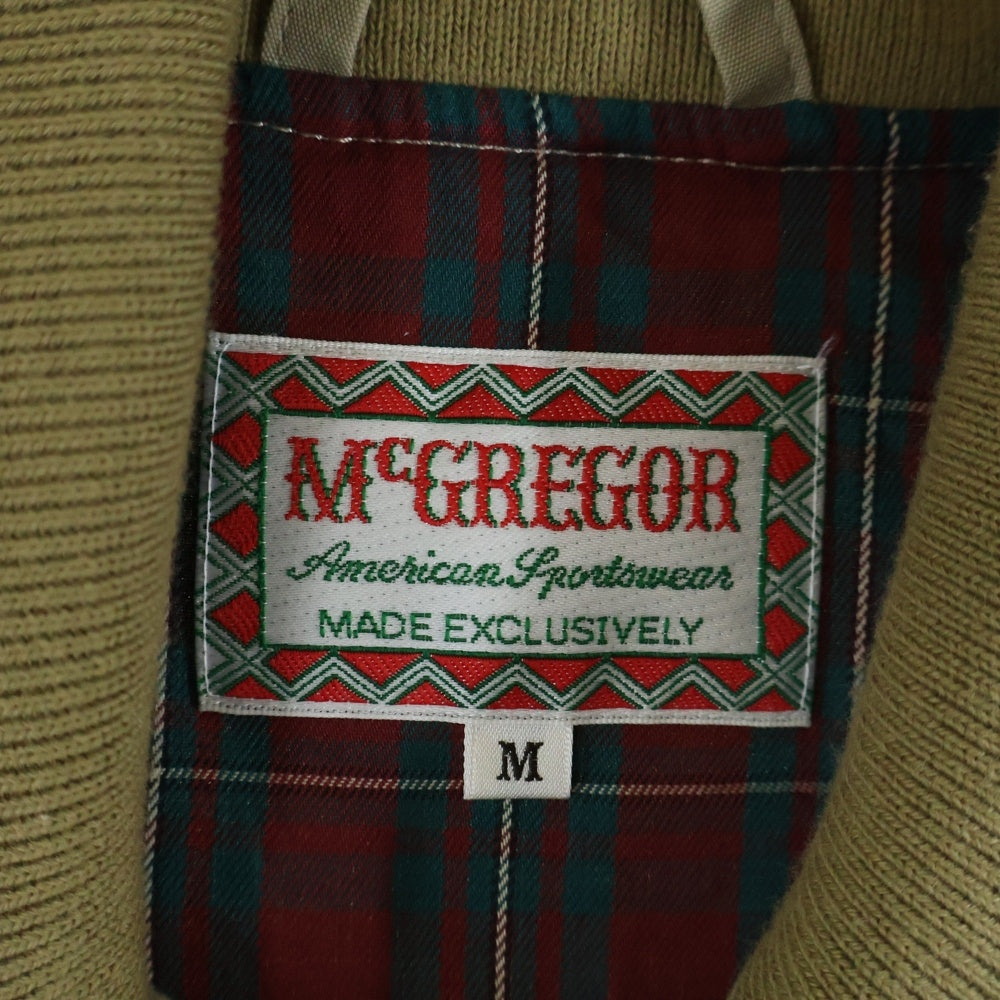 McGREGOR(マクレガー) ダブルポケット 比翼ボタン タータンチェック柄 スタンドカラー ボンバージャケット ベージュ Y-95-Y95