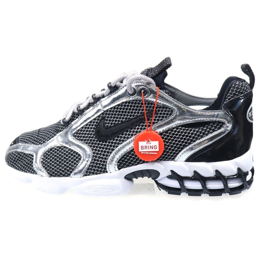 NIKE(ナイキ) ×STUSSY AIR ZOOM SPIRIDON CAGED ステューシー エアズーム スピリドン ゲージド ローカットスニーカー シルバー US9/27cm CU1854-001