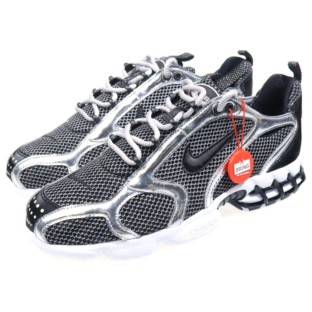NIKE(ナイキ) ×STUSSY AIR ZOOM SPIRIDON CAGED ステューシー エアズーム スピリドン ゲージド ローカットスニーカー シルバー US9/27cm CU1854-001