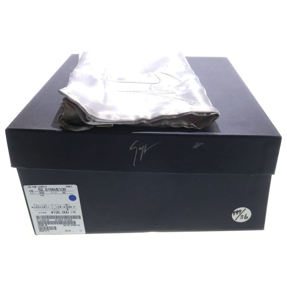 GIUSEPPE ZANOTTI(ジュゼッペ ザノッティ) パテント レースアップ ヒールジップ ハイヒール サンダル レディース ブラック