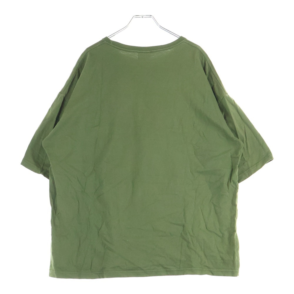 NO BRAND(ノーブランド) IRIE FISHING CLUB イリエフィッシングクラブ ポケットロゴ クルーネック半袖Tシャツ カットソー グリーン