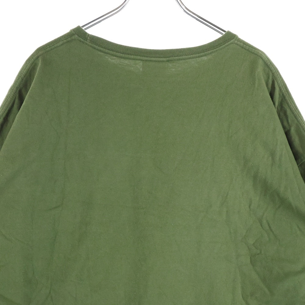 NO BRAND(ノーブランド) IRIE FISHING CLUB イリエフィッシングクラブ ポケットロゴ クルーネック半袖Tシャツ カットソー グリーン