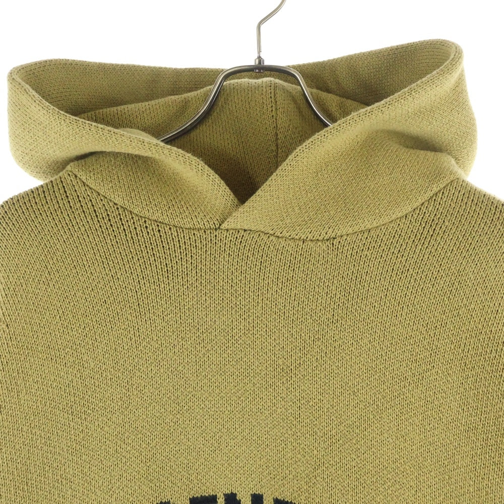 FEAR OF GOD ESSENTIALS(フィアオブゴッド エッセンシャルズ) フロントロゴエンブロイダリー プルオーバーニットフーディー パーカー ブラウン